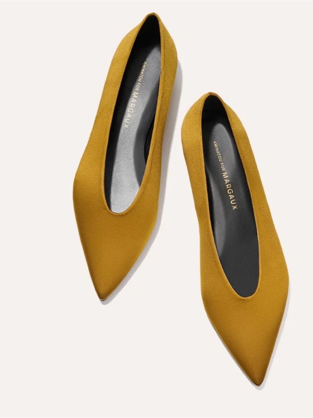 Margaux Pointed-Toe Flats in Ochre Yellow